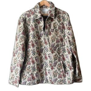 NWT Topman Tapestry Floral Grandma Full Zip Blazer Jacket Overshirt Sz M